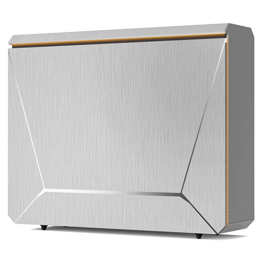 Portable Outdoor Kitchen Cabinet with Gas BBQ Grill and Mini Fridge - Silvery