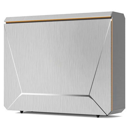 Portable Outdoor Kitchen Cabinet with Gas BBQ Grill and Mini Fridge - Silvery