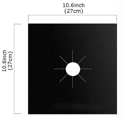 Gas Stove Protector Mats, 4 Piece 27 x 27cm Reusable Burner Liners