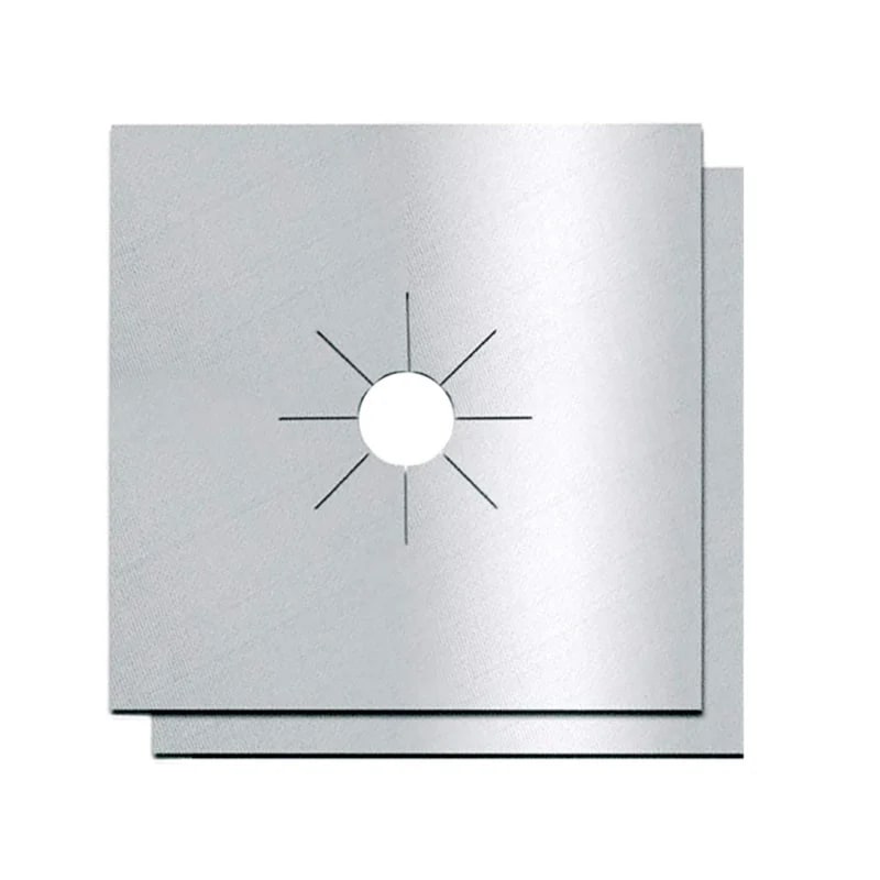 Gas Stove Protector Mats, 4 Piece 27 x 27cm Reusable Burner Liners - Silver4PCS 270 270 0