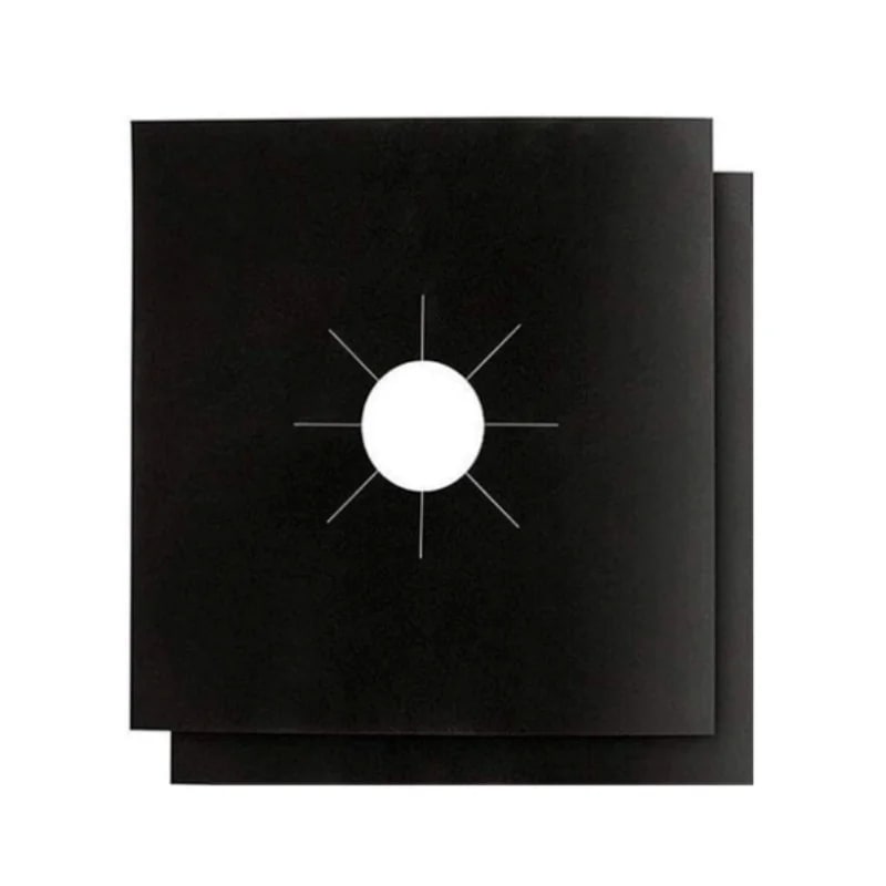 Gas Stove Protector Mats, 4 Piece 27 x 27cm Reusable Burner Liners - Black4PCS 270 270 0.