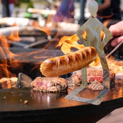 Stainless Steel Hot Dog Holder BBQ Sausage Grill Rack, Foldable