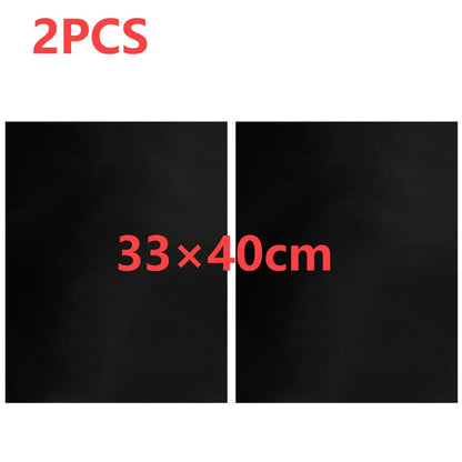 Metal BBQ Grill Mat Sheets, Reusable, 33 x 40cm or 50 x 40cm, Black - 2PCS 33x40cm