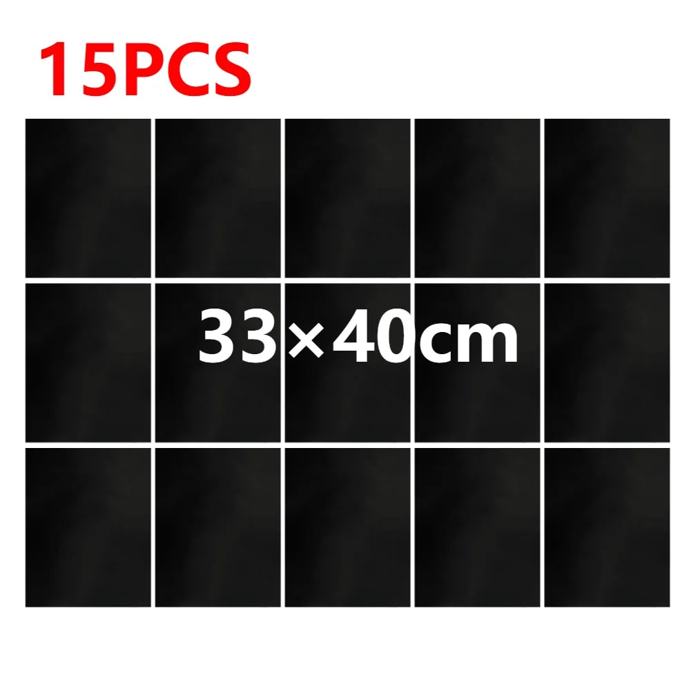 Metal BBQ Grill Mat Sheets, Reusable, 33 x 40cm or 50 x 40cm, Black - 15PCS 33x40cm