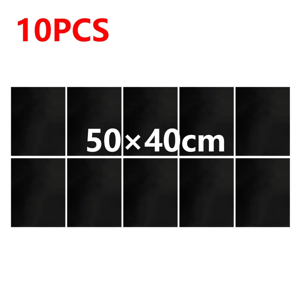 Metal BBQ Grill Mat Sheets, Reusable, 33 x 40cm or 50 x 40cm, Black - 10PCS 50x40cm