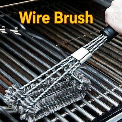 Stainless Steel BBQ Grill Cleaning Brush, 27.5cm Multi-Surface Wire Scrubber