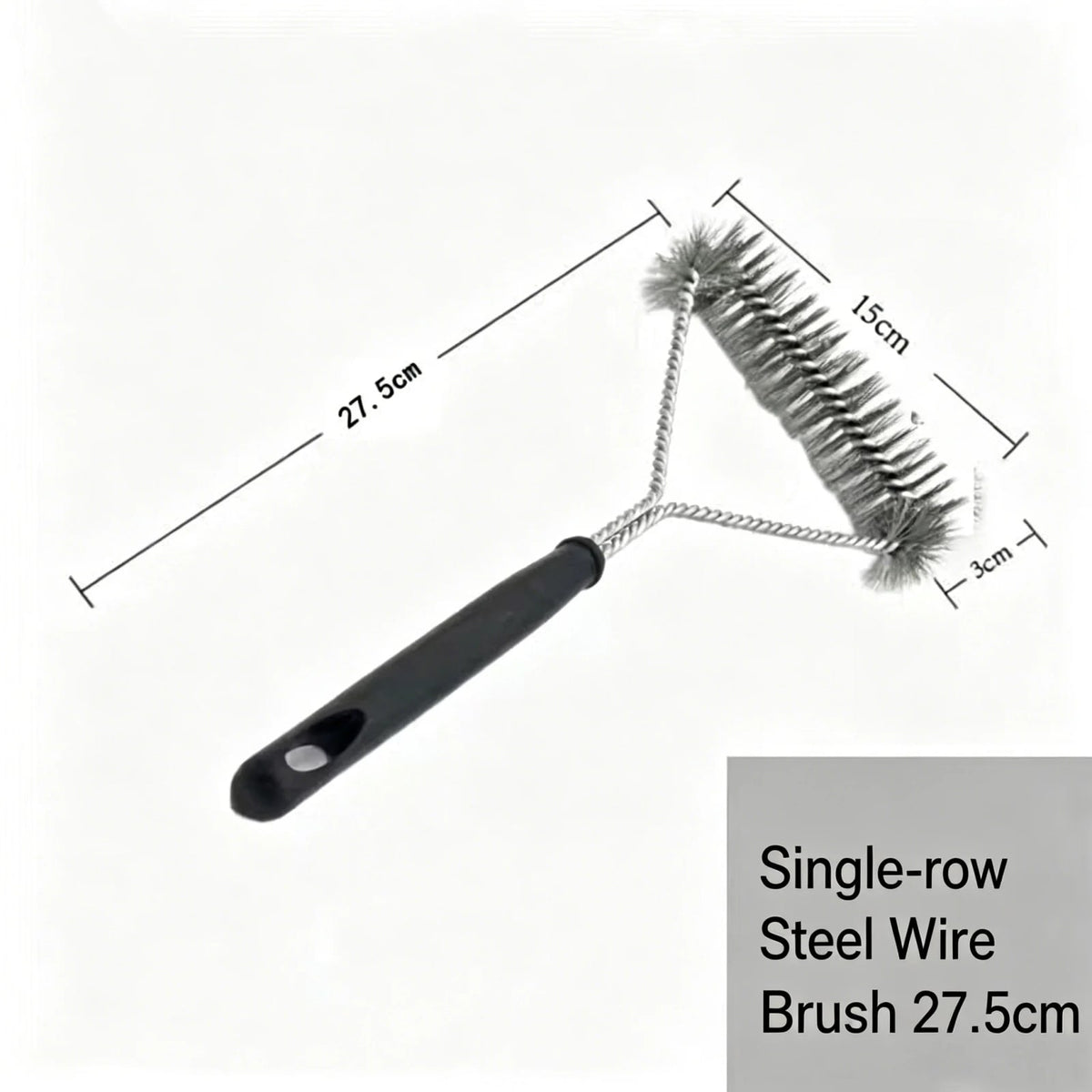 Stainless Steel BBQ Grill Cleaning Brush, 27.5cm Multi-Surface Wire Scrubber - Steel wire brush - B