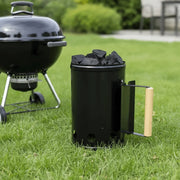 BBQ Charcoal Starter Barrel, Stainless Steel, 27.5 x 16.5cm, Black or Silver