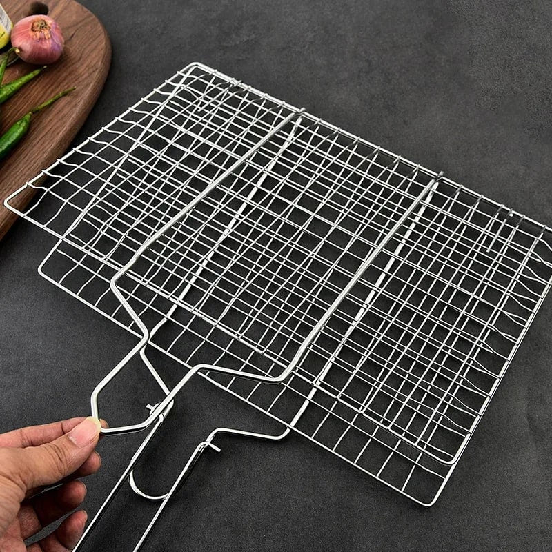 Large Metal BBQ Grill Basket for Meat and Vegetables