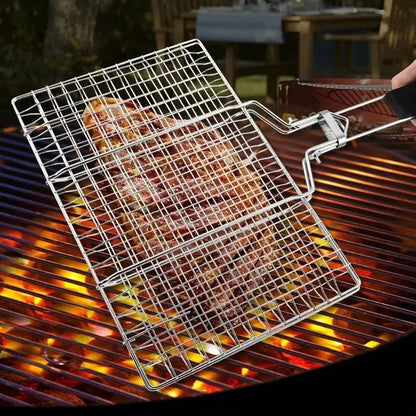 Large Metal BBQ Grill Basket for Meat and Vegetables