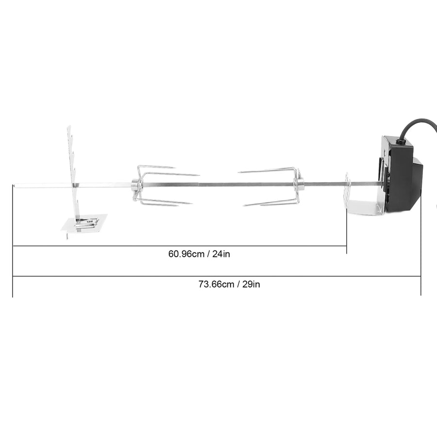 Electric Rotisserie Grill Kit, Stainless Steel, 4W Motor, 15kg Capacity, Plug Options