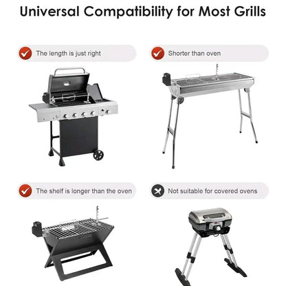Electric Rotisserie Grill Kit, Stainless Steel, 4W Motor, 15kg Capacity, Plug Options