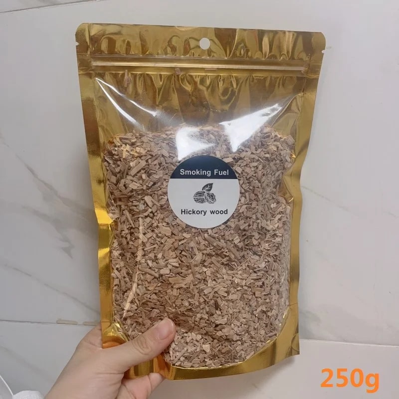 Natural Wood Smoker Chips 60g, 125g or 250g for BBQ, Smoking and Cooking - 250g hickory chip