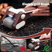 VAKIND Electric Stainless Steel Grill Brush with LED Light, Rechargeable Roller
