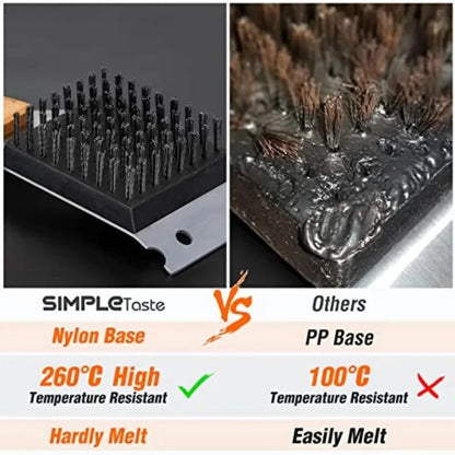 Barbecue Wire Grill Brush with Scraper, 37.5cm Large BBQ Cleaning Tool