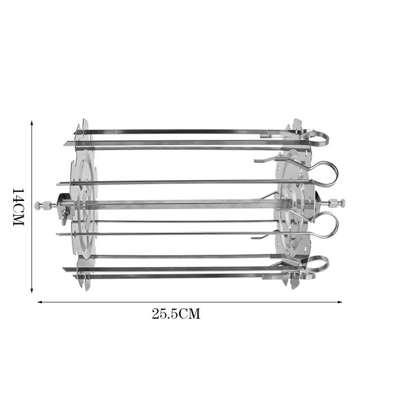 Oven Grill Cage, Stainless Steel, 10 Skewers, 14cm Diameter x 25cm