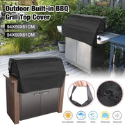 Black 210D Oxford Cloth Built-In BBQ Grill Cover, 81 x 66 x 61cm or 94 x 69 x 61cm