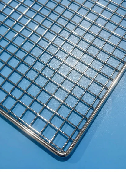 Square Metal BBQ Grill Basket with Long Handle, Detachable Mesh, 6 Sizes