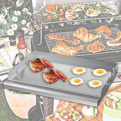 Stainless Steel BBQ Griddle Plate Insert 59 x 41 x 7cm for Gas Grills