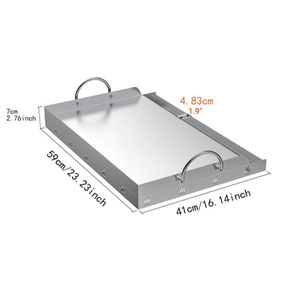 Stainless Steel BBQ Griddle Plate Insert 59 x 41 x 7cm for Gas Grills