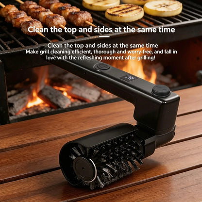 Rechargeable Electric BBQ Grill Brush, 3 Speeds, Adjustable Stainless Steel Rotary Brush