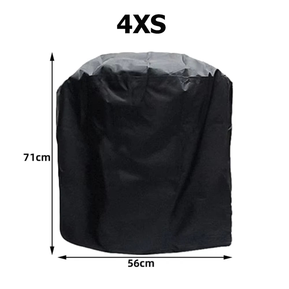 Black Polyester BBQ Cover, Waterproof Outdoor Grill Cover with Drawstring, Multiple Sizes - 56x71cm
