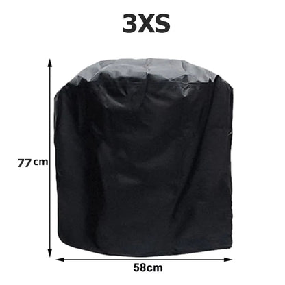 Black Polyester BBQ Cover, Waterproof Outdoor Grill Cover with Drawstring, Multiple Sizes - 58x77cm
