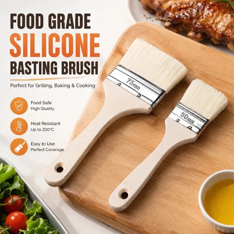 Food-Grade Silicone Basting Brush for BBQ, Baking and Cooking