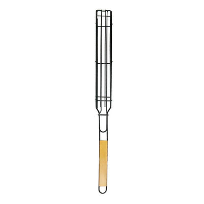 Portable BBQ Grilling Basket, Non-Stick Metal, 49cm, Yellow or Red - Yellow