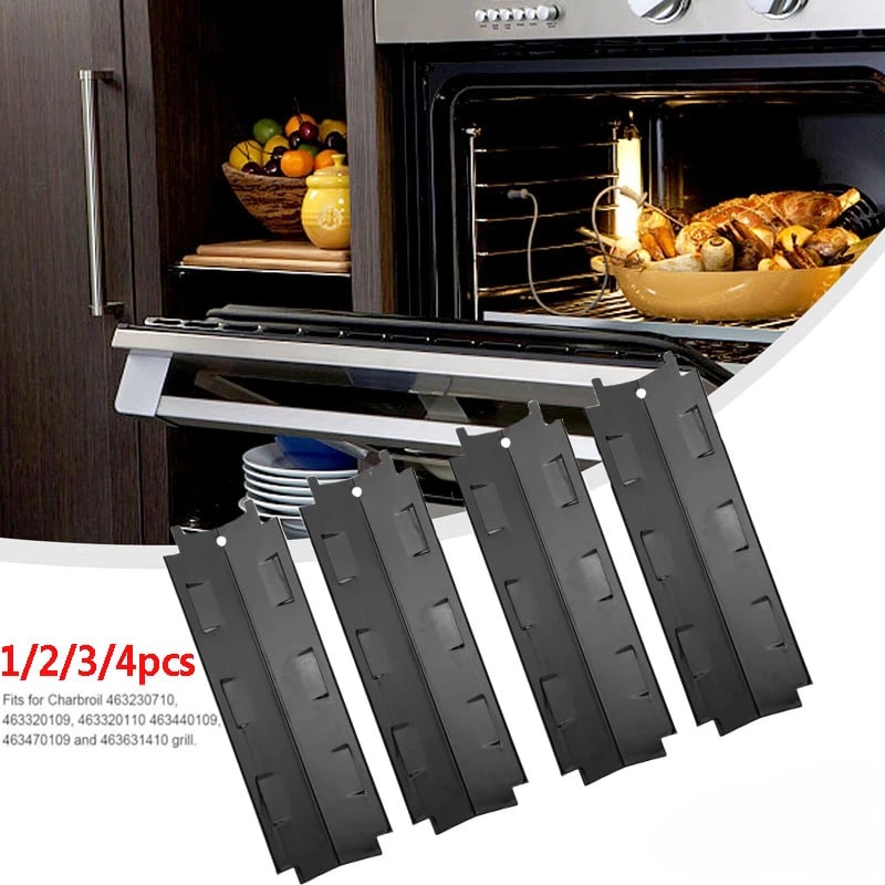 BBQ Gas Grill Heat Plate Shield Replacement, 371 x 108mm, Black, Char-Broil Compatible