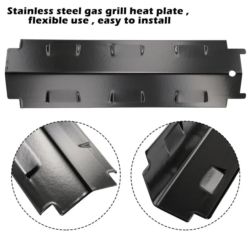 BBQ Gas Grill Heat Plate Shield Replacement, 371 x 108mm, Black, Char-Broil Compatible