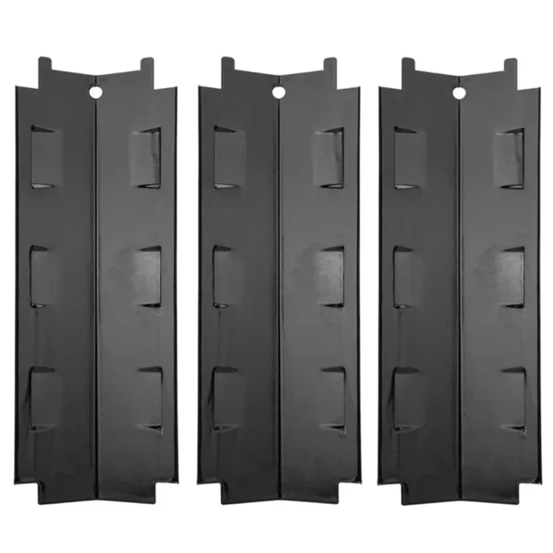 BBQ Gas Grill Heat Plate Shield Replacement, 371 x 108mm, Black, Char-Broil Compatible - 3pcs