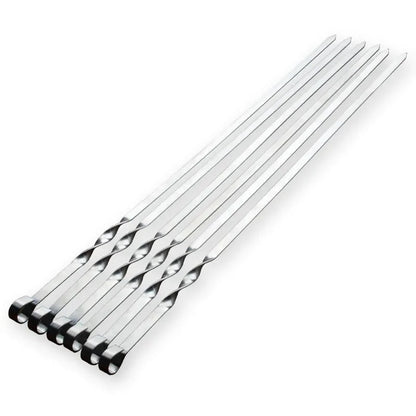 Flat BBQ Skewers with Wooden Handles, 6 Pack, 55cm or 45cm