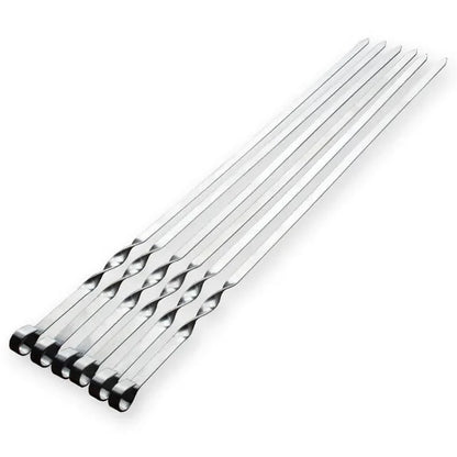 Flat BBQ Skewers with Wooden Handles, 6 Pack, 55cm or 45cm - B 6PCS-45CM