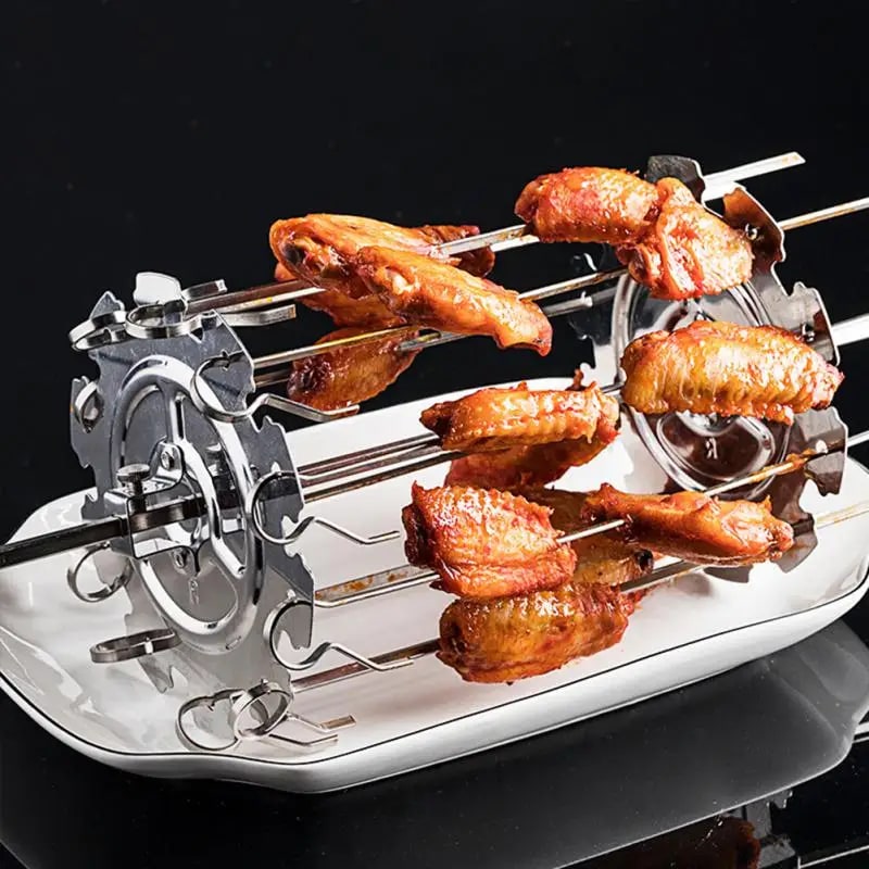 Rotating BBQ Grill Skewer Cage, Cold Rolled Steel, 20cm or 25cm