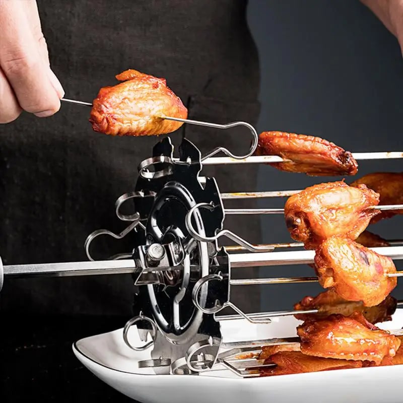 Rotating BBQ Grill Skewer Cage, Cold Rolled Steel, 20cm or 25cm