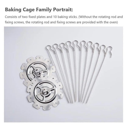 Rotating BBQ Grill Skewer Cage, Cold Rolled Steel, 20cm or 25cm