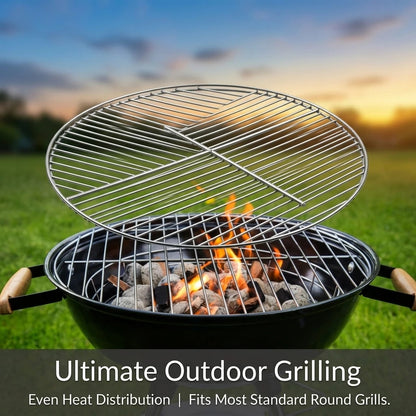 Round BBQ Grill Grate 45.5cm Iron Mesh Rack, Non-Stick