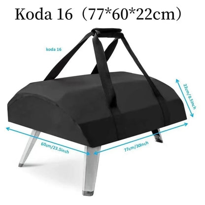 Pizza Oven Cover, 210D Waterproof UV-Resistant Black Cover for Ooni Koda 12 or 16 - 210D 77x60x22cm