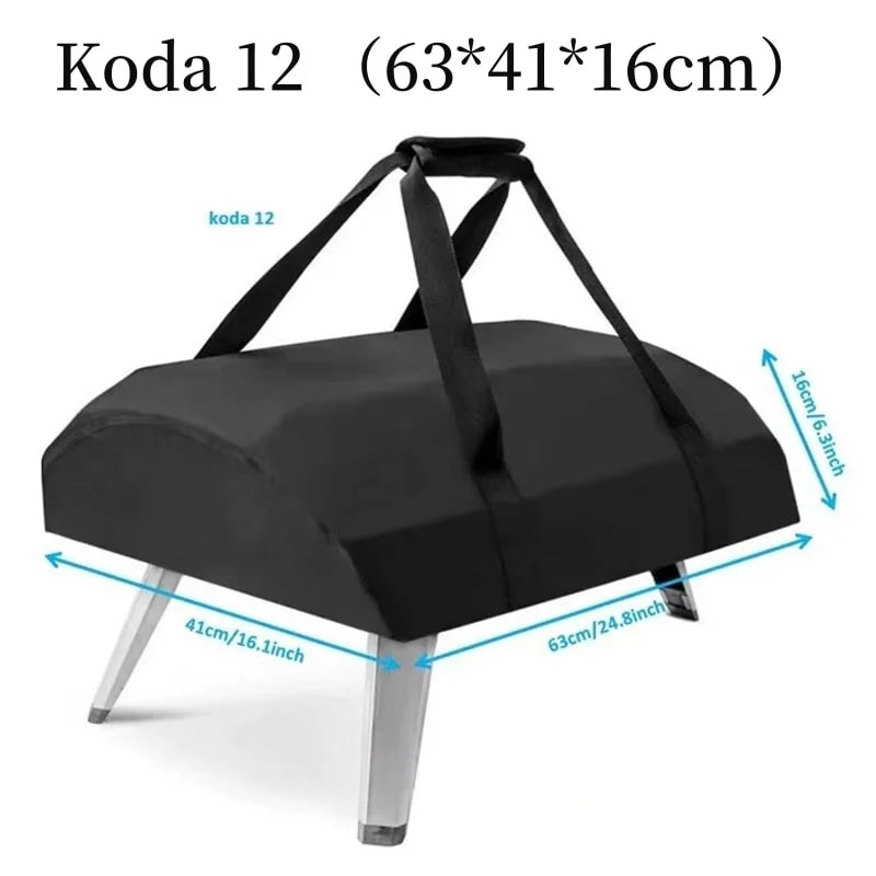 Pizza Oven Cover, 210D Waterproof UV-Resistant Black Cover for Ooni Koda 12 or 16 - 210D 63x41x16cm
