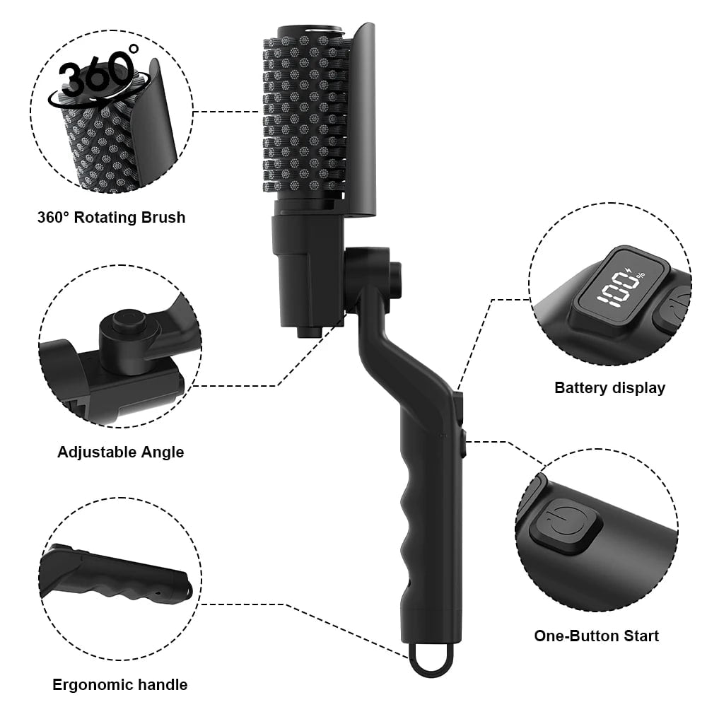 Electric BBQ Cleaning Brush, 4000mAh USB Rechargeable, 3-Speed Black Grill Cleaner