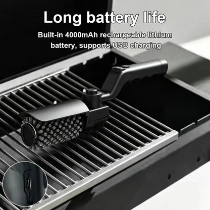 Electric BBQ Cleaning Brush, 4000mAh USB Rechargeable, 3-Speed Black Grill Cleaner