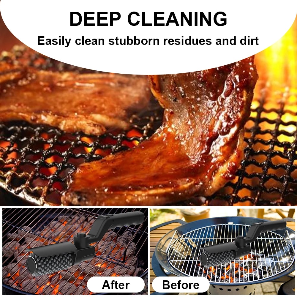 Electric BBQ Cleaning Brush, 4000mAh USB Rechargeable, 3-Speed Black Grill Cleaner