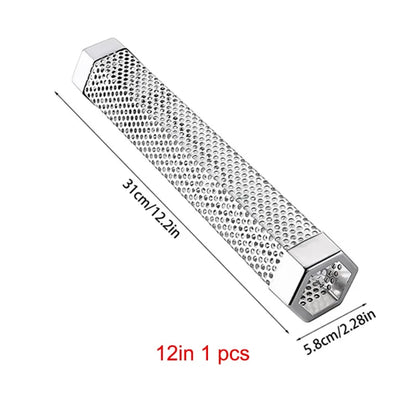 304 Stainless Steel Pellet Smoker Tube for Cold or Hot Smoking, 6 or 12 Inch - 12 Inch