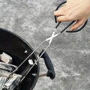 BBQ Charcoal Tongs Stainless Steel 37cm Long-Handle Fire Pit Tool