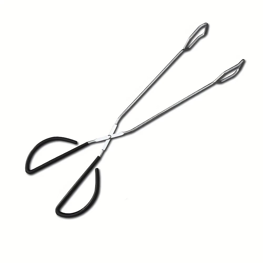 BBQ Charcoal Tongs Stainless Steel 37cm Long-Handle Fire Pit Tool
