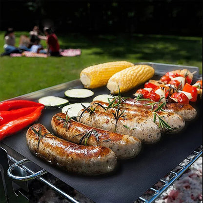 Non-Stick BBQ Grill Mats, 4 Pack, 33 x 40cm, Reusable Heat-Resistant Sheets