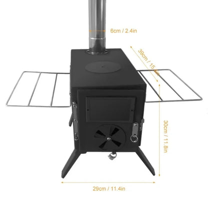 Portable Wood-Burning Camping Stove with 304 Stainless Steel Chimney