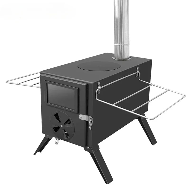 Portable Wood-Burning Camping Stove with 304 Stainless Steel Chimney