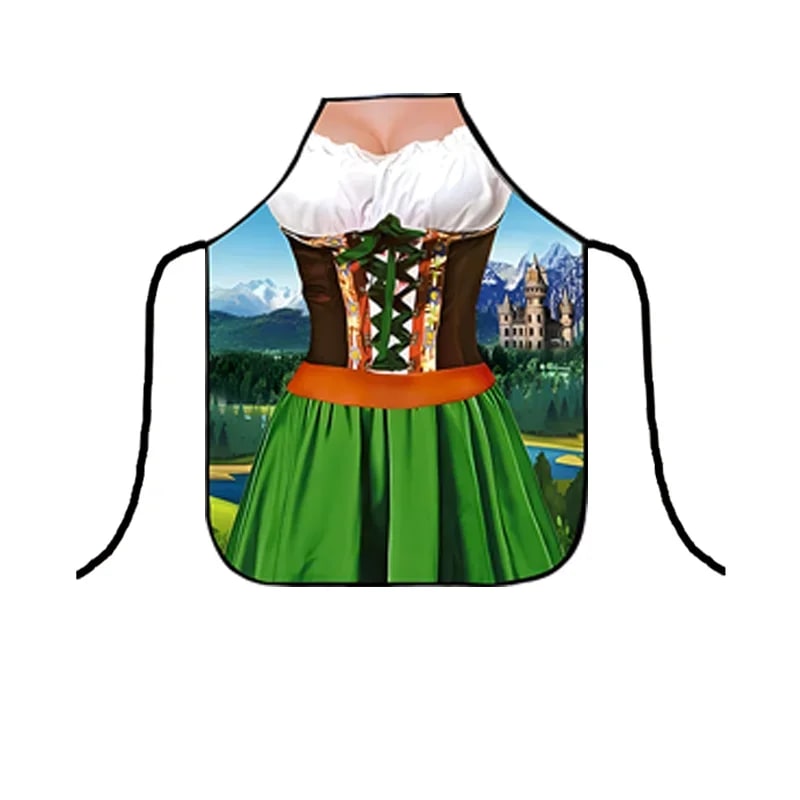 Printed BBQ Apron, Non-Woven Cotton & Linen, Multiple Sizes and Designs - 66x81cm26x32in / 2603303312